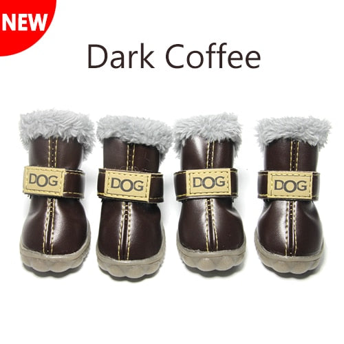 Dog's Waterproof Winter Shoes Set