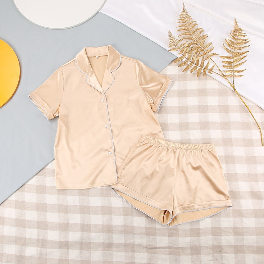 Women's Short Sleeved Casual Pajama Set
