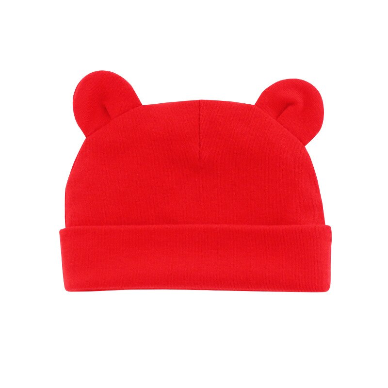 Solid Cotton Newborn Baby Hat with Ears