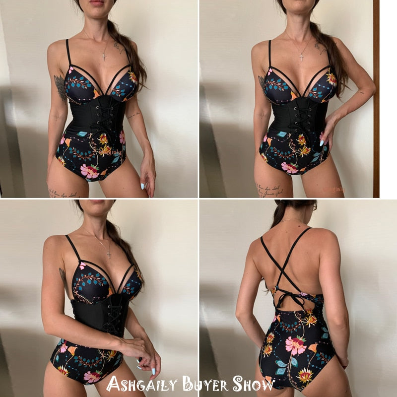 Push Up Bodysuit with Corset