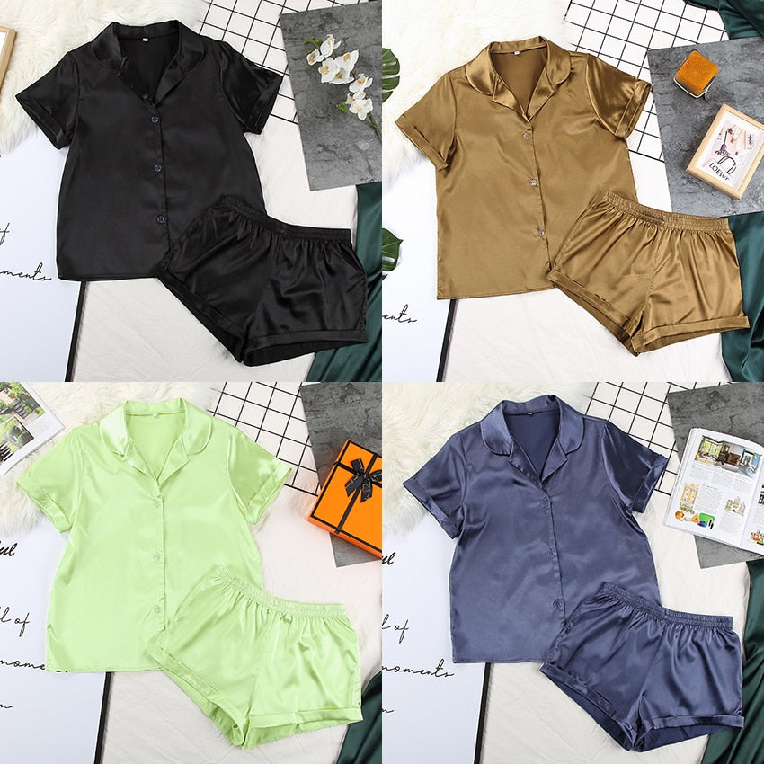 Women's Short Sleeved Casual Pajama Set