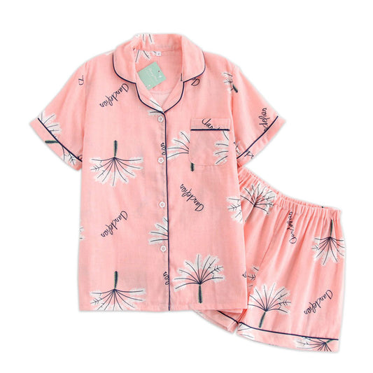 Cotton Short Sleeve Pajamas Women