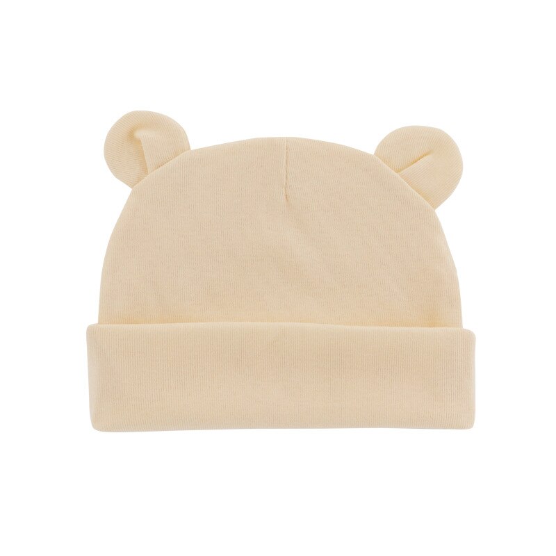 Solid Cotton Newborn Baby Hat with Ears