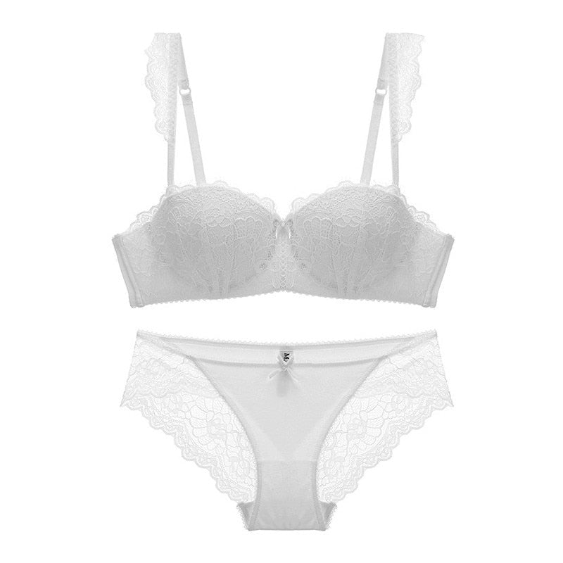 Women's Deep V Push Up Bra Panty Set