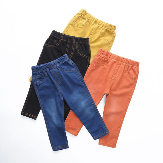 Boy's Bright Cotton Pants with Elastic Waist