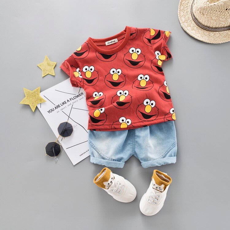 Baby Boy T-Shirt / Shorts Suit with Cartoon Print