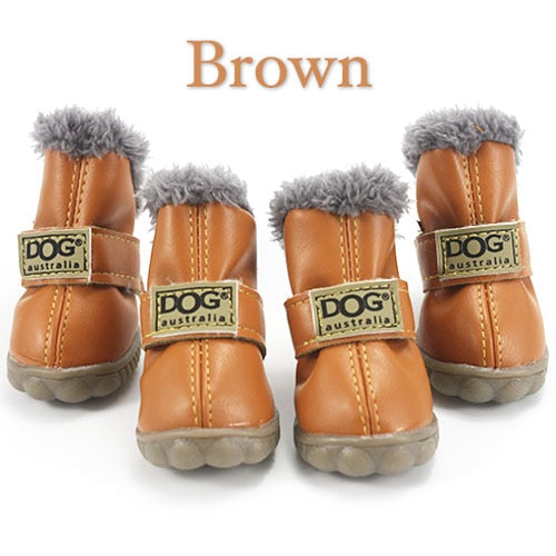 Dog's Waterproof Winter Shoes Set