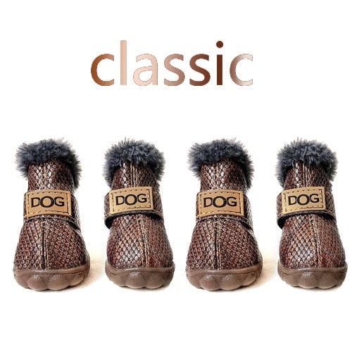 Dog's Waterproof Winter Shoes Set