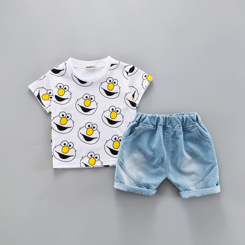 Baby Boy T-Shirt / Shorts Suit with Cartoon Print